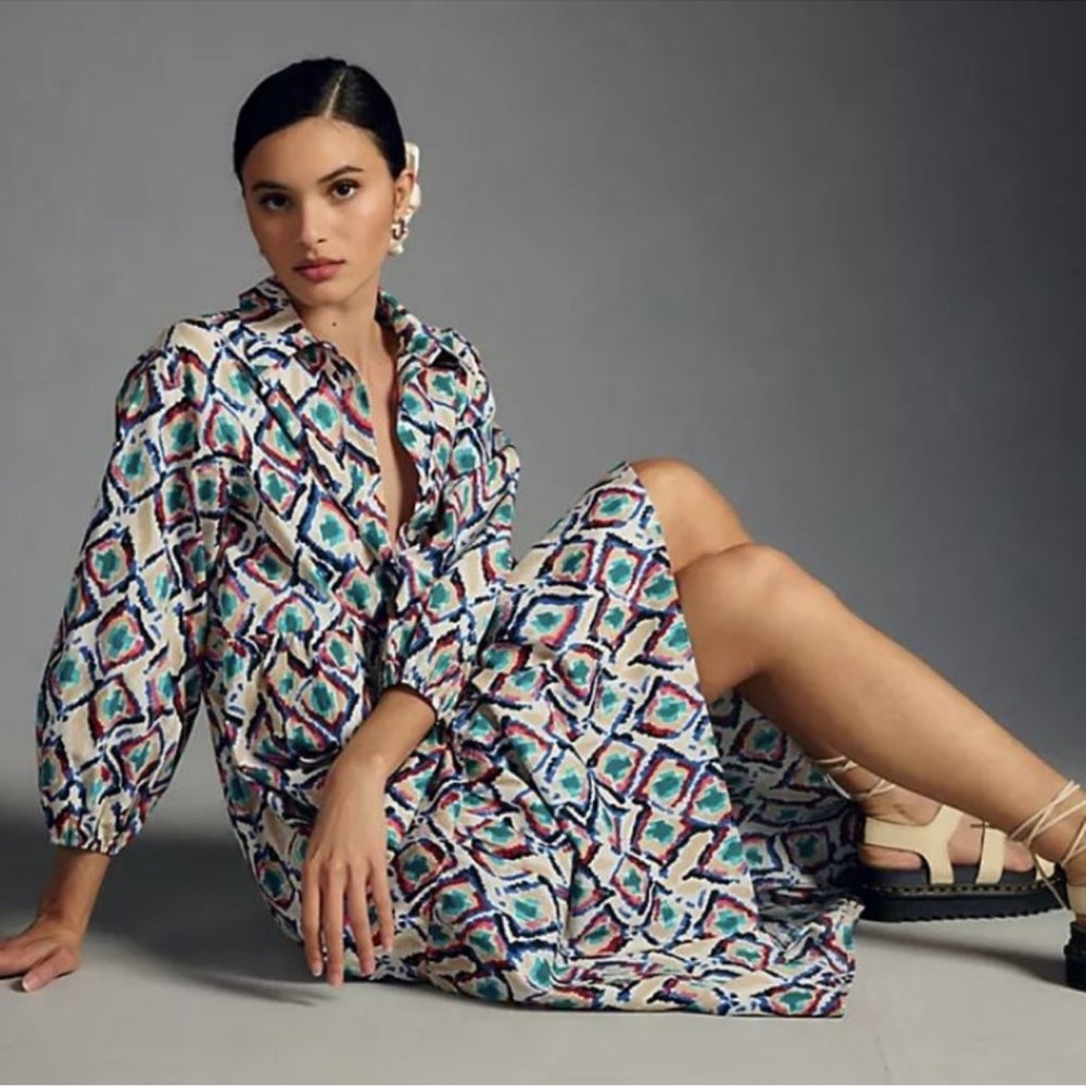 NWT Anthropologie The Bettina Tiered Shirt Dress by Maeve Size 1XL
